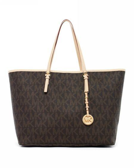 michael kors jet set logo reise tote brun Engros Toronto sq5c1